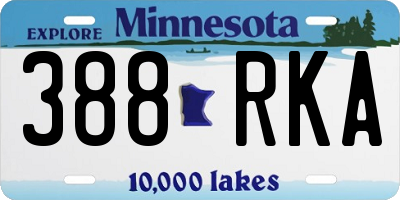 MN license plate 388RKA