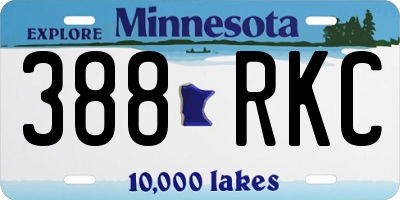 MN license plate 388RKC