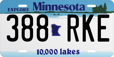 MN license plate 388RKE