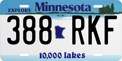 MN license plate 388RKF