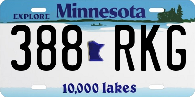 MN license plate 388RKG