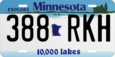 MN license plate 388RKH