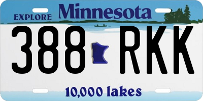 MN license plate 388RKK