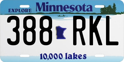 MN license plate 388RKL
