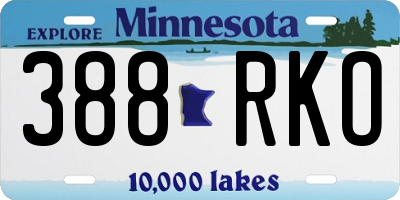 MN license plate 388RKO