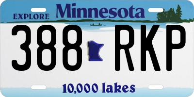 MN license plate 388RKP