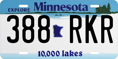 MN license plate 388RKR