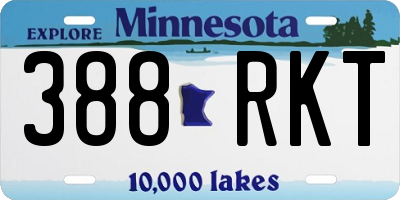 MN license plate 388RKT