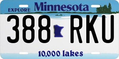 MN license plate 388RKU