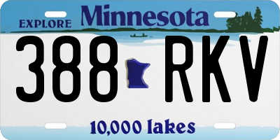 MN license plate 388RKV