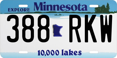 MN license plate 388RKW