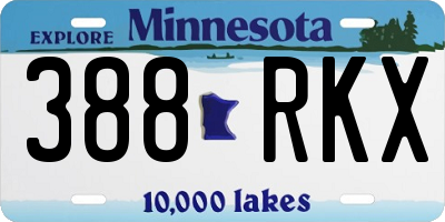 MN license plate 388RKX
