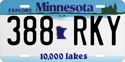 MN license plate 388RKY
