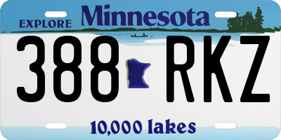MN license plate 388RKZ