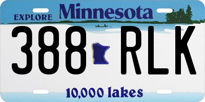 MN license plate 388RLK