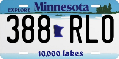 MN license plate 388RLO