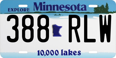 MN license plate 388RLW