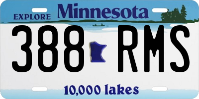 MN license plate 388RMS