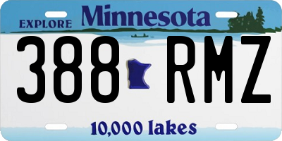 MN license plate 388RMZ