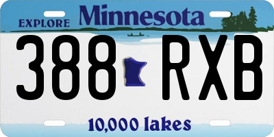 MN license plate 388RXB