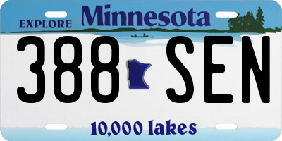 MN license plate 388SEN