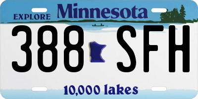 MN license plate 388SFH