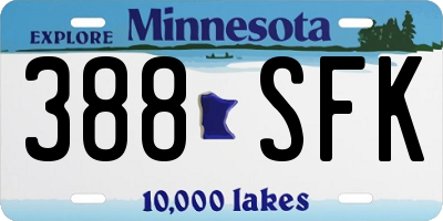 MN license plate 388SFK