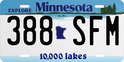 MN license plate 388SFM
