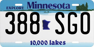 MN license plate 388SGO