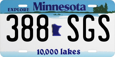MN license plate 388SGS