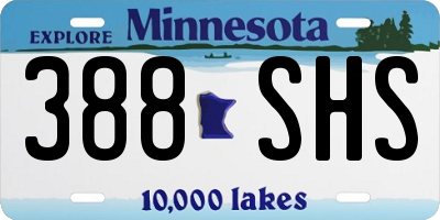 MN license plate 388SHS