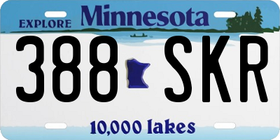 MN license plate 388SKR