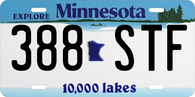 MN license plate 388STF