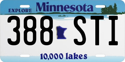 MN license plate 388STI