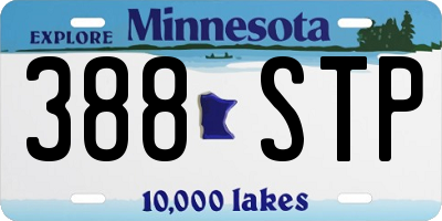 MN license plate 388STP