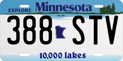 MN license plate 388STV