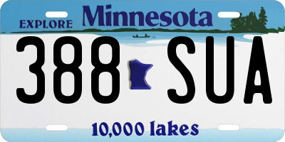 MN license plate 388SUA