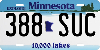 MN license plate 388SUC