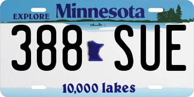 MN license plate 388SUE