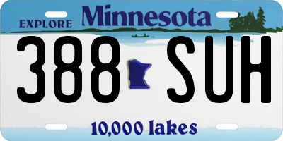 MN license plate 388SUH