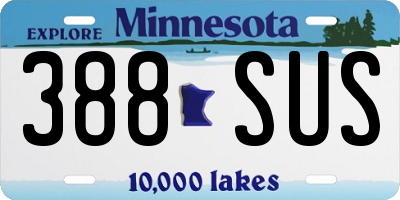 MN license plate 388SUS