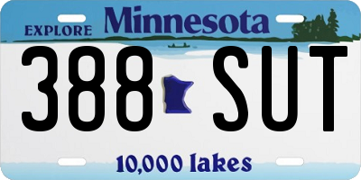 MN license plate 388SUT