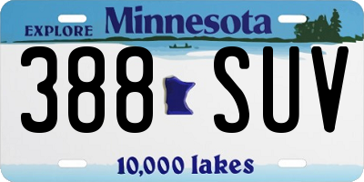 MN license plate 388SUV