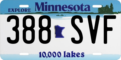 MN license plate 388SVF