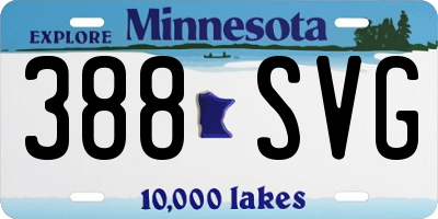 MN license plate 388SVG