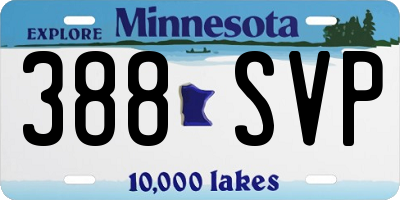 MN license plate 388SVP