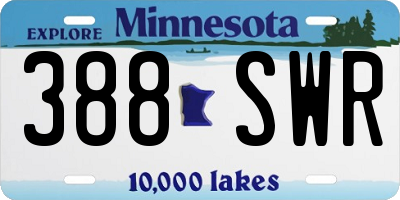 MN license plate 388SWR