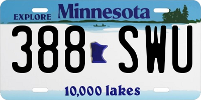 MN license plate 388SWU