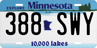 MN license plate 388SWY