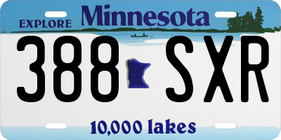 MN license plate 388SXR